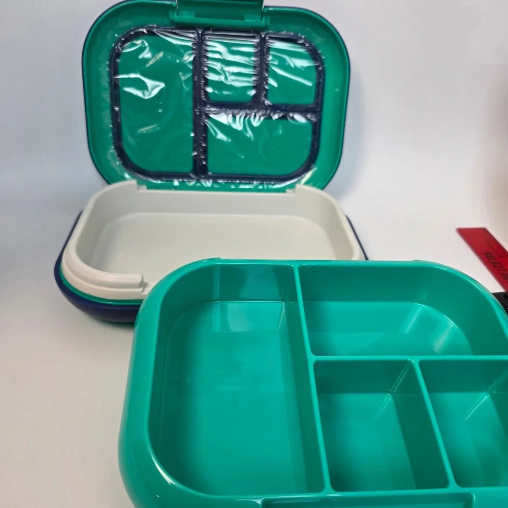 Bentgo Kids Chill Leak-Proof Bento Lunch Box Green Navy Blue with Ice Pack Tray